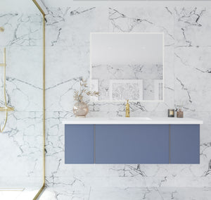 Vitri 54" Nautical Blue Bathroom Vanity with VIVA Stone Solid Surface Countertop