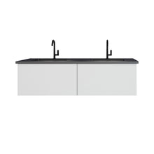 Load image into Gallery viewer, Vitri 60&quot; Cloud White Double Sink Bathroom Vanity with VIVA Stone Solid Surface Countertop
