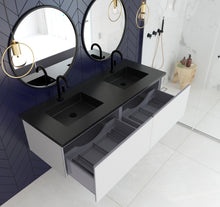 Load image into Gallery viewer, Vitri 60&quot; Cloud White Double Sink Bathroom Vanity with VIVA Stone Solid Surface Countertop