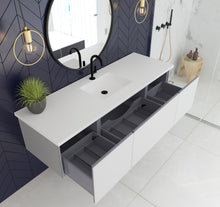 Load image into Gallery viewer, Vitri 66&quot; Cloud White Single Sink Bathroom Vanity with VIVA Stone Solid Surface Countertop