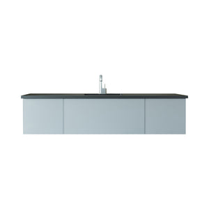 Vitri 72" Fossil Grey Single Sink Bathroom Vanity with VIVA Stone Solid Surface Countertop