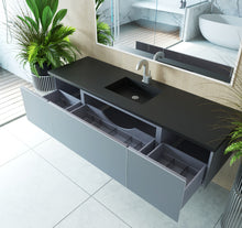 Load image into Gallery viewer, Vitri 72&quot; Fossil Grey Single Sink Bathroom Vanity with VIVA Stone Solid Surface Countertop