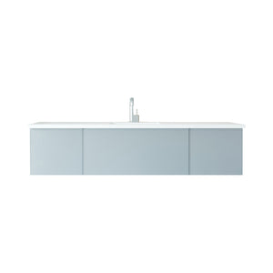 Vitri 72" Fossil Grey Single Sink Bathroom Vanity with VIVA Stone Solid Surface Countertop