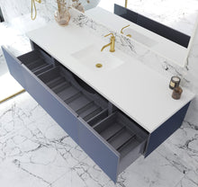 Load image into Gallery viewer, Vitri 72&quot; Nautical Blue Single Sink Bathroom Vanity with VIVA Stone Solid Surface Countertop