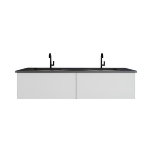 Vitri 72" Cloud White Double Sink Bathroom Vanity with VIVA Stone Solid Surface Countertop