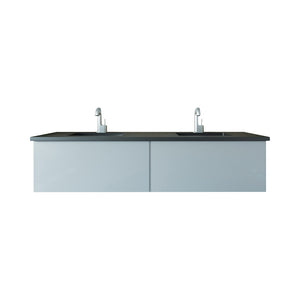 Vitri 72" Fossil Grey Double Sink Bathroom Vanity with VIVA Stone Solid Surface Countertop