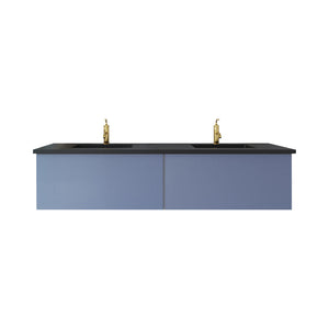 Vitri 72" Nautical Blue Double Sink Bathroom Vanity with VIVA Stone Solid Surface Countertop