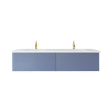 Load image into Gallery viewer, Vitri 72&quot; Nautical Blue Double Sink Bathroom Vanity with VIVA Stone Solid Surface Countertop