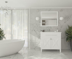 Wimbledon 36" White Bathroom Vanity with Countertop