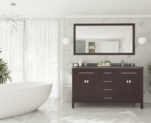 Load image into Gallery viewer, Wimbledon 60&quot; Brown Double Sink Bathroom Vanity with Countertop