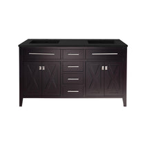 Load image into Gallery viewer, Wimbledon 60&quot; Brown Double Sink Bathroom Vanity with Countertop