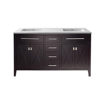 Load image into Gallery viewer, Wimbledon 60&quot; Brown Double Sink Bathroom Vanity with Countertop