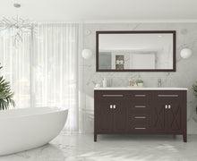 Load image into Gallery viewer, Wimbledon 60&quot; Brown Double Sink Bathroom Vanity with Countertop