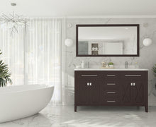 Load image into Gallery viewer, Wimbledon 60&quot; Brown Double Sink Bathroom Vanity with Countertop