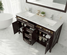Load image into Gallery viewer, Wimbledon 60&quot; Brown Double Sink Bathroom Vanity with Countertop