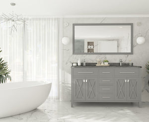 Wimbledon 60" Grey Double Sink Bathroom Vanity with Countertop