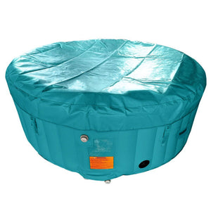 ALEKO Round Inflatable Hot Tub Spa With Cover 2-4 Person - 210 Gallon - Light Blue and White I SPAFAIR