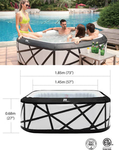 MSPA Inflatable Hot Tub for 4-6 People - 250 Gallon - Black & White I SPAFAIR