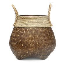 Load image into Gallery viewer, Handwoven Boho Basket by Bizar Bazar - Natural I Boho Decor I SPAFAIR