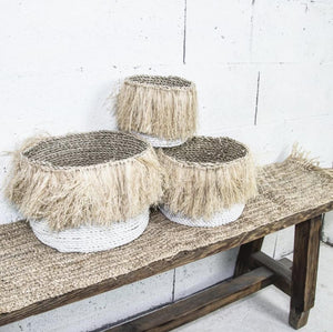 Seagrass Boho Baskets by Bizar Bazar Set of 3 I Boho Decor I SPAFAIR