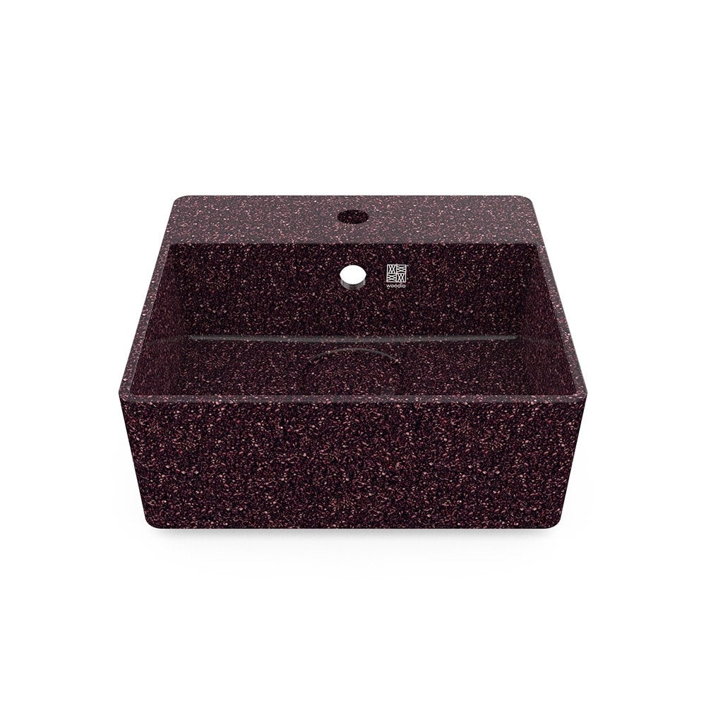 Eco Vessel Sink Wall-Mounted w/ Tap Hole Cube40 I Washbasin | Berry I SPAFAIR