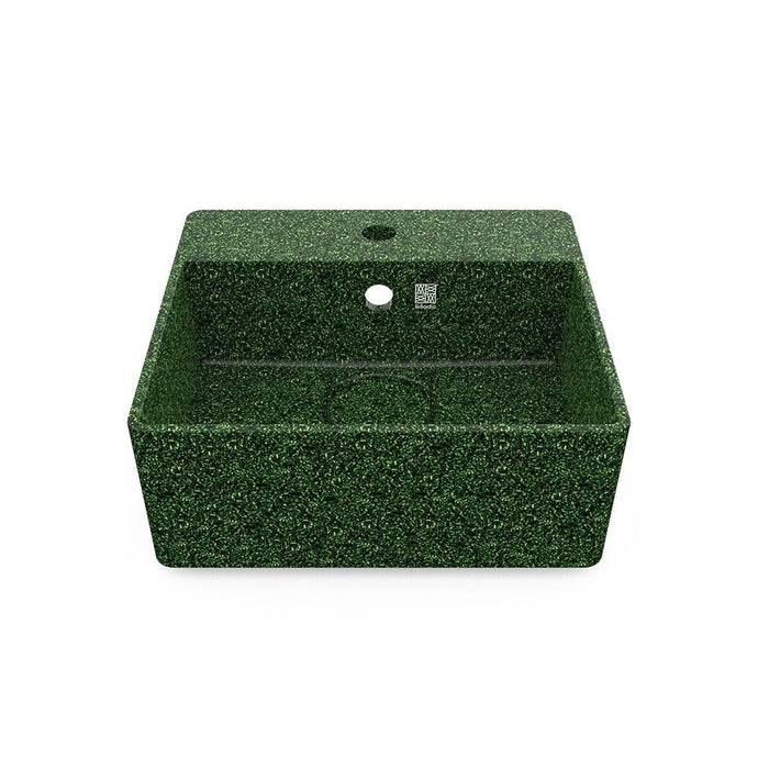 Eco Vessel Sink Wall-Mounted w/ Tap Hole Cube40 I Washbasin | Moss I SPAFAIR