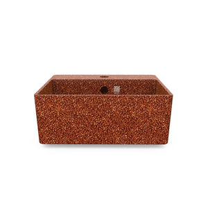Eco Vessel Sink Cube40 w/ Tap Hole I Washbasin I Clay | SPAFAIR