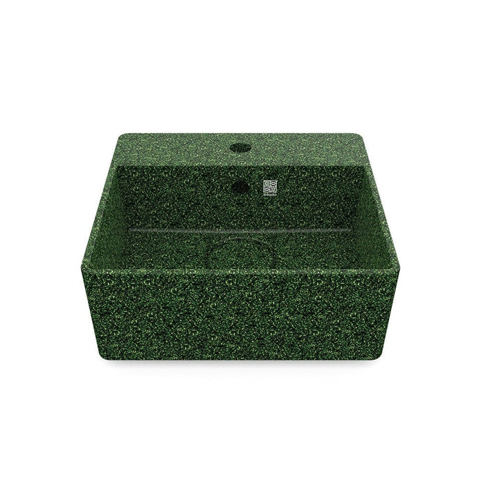 Eco Vessel Sink Cube40 w/ Tap Hole I Washbasin I Moss | SPAFAIR