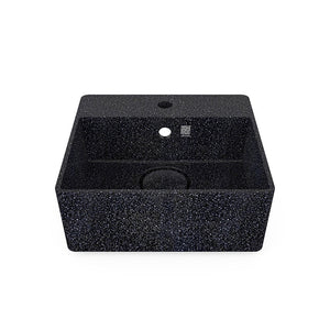 Eco Vessel Sink Wall-Mounted w/ Tap Hole Cube40 I Washbasin | Char I SPAFAIR