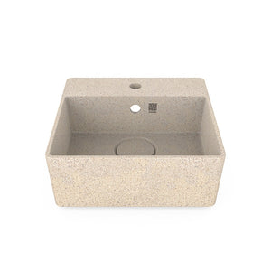 Eco Vessel Sink Wall-Mounted w/ Tap Hole Cube40 I Washbasin | Polar I SPAFAIR