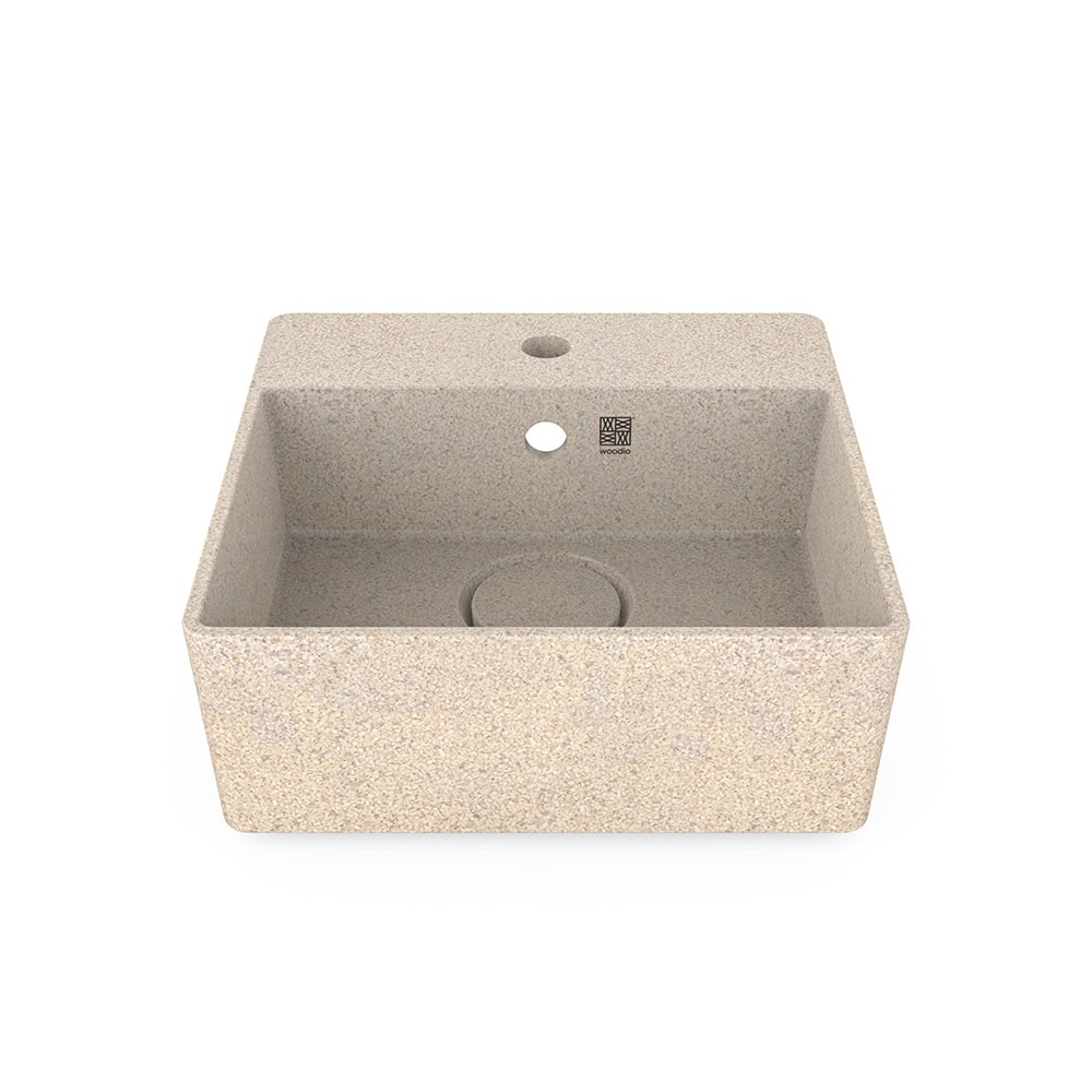 Eco Vessel Sink Wall-Mounted w/ Tap Hole Cube40 I Washbasin | Polar I SPAFAIR