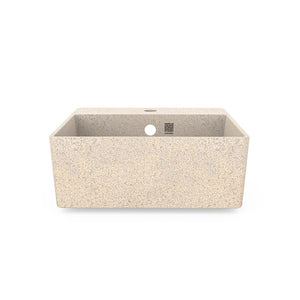 Eco Vessel Sink Wall-Mounted w/ Tap Hole Cube40 I Washbasin | Polar I SPAFAIR