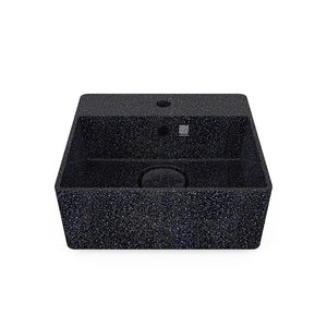 Eco Vessel Sink Cube40 w/ Tap Hole I Washbasin I Char | SPAFAIR
