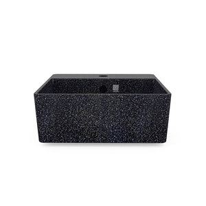 Eco Vessel Sink Cube40 w/ Tap Hole I Washbasin I Char | SPAFAIR