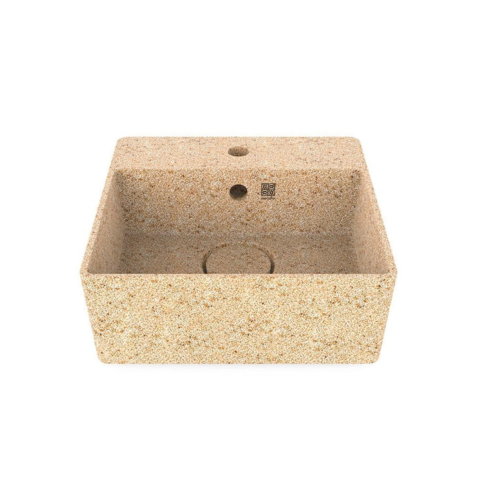 Eco Vessel Sink Cube40 w/ Tap Hole I Washbasin I Natural I Wood 5mm | SPAFAIR