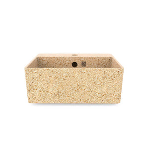 Eco Vessel Sink Cube40 w/ Tap Hole I Washbasin I Natural | SPAFAIR