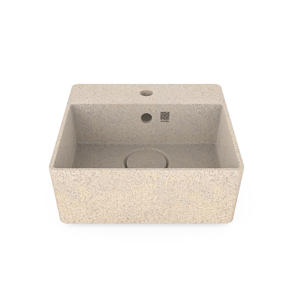 Eco Vessel Sink Cube40 w/ Tap Hole I Washbasin I Polar | SPAFAIR