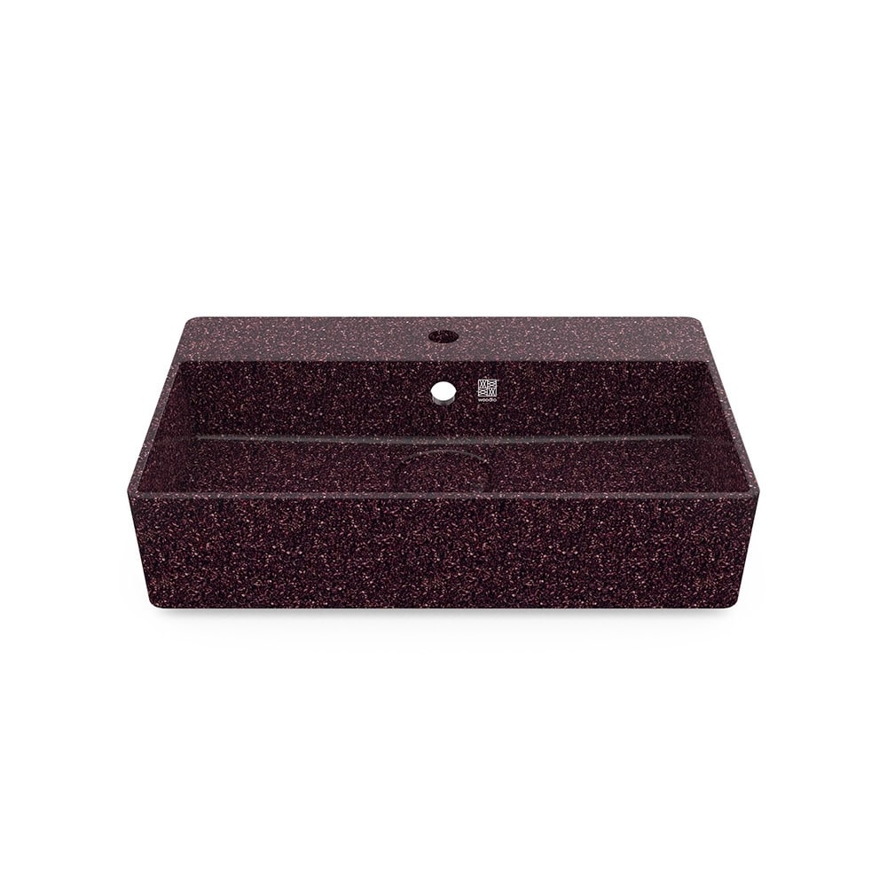 Eco Vessel Sink Wall-Mounted w/ Tap Hole Cube60 I Washbasin I Berry | SPAFAIR