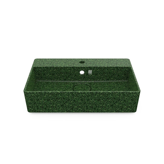 Eco Vessel Sink Wall-Mounted w/ Tap Hole Cube60 I Washbasin I Moss | SPAFAIR