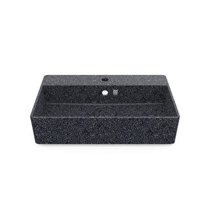 Eco Vessel Sink Wall-Mounted w/ Tap Hole Cube60 I Washbasin I Stone | SPAFAIR