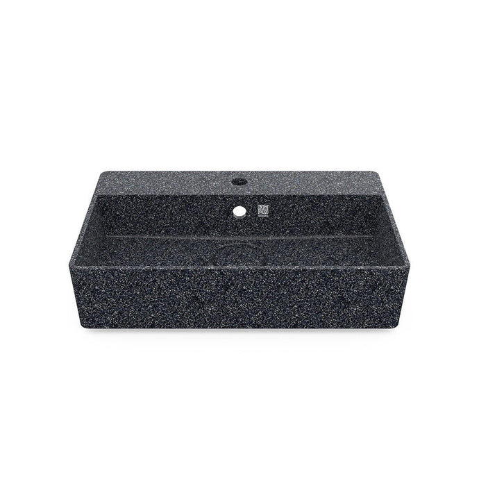 Eco Vessel Sink Wall-Mounted w/ Tap Hole Cube60 I Washbasin I Stone | SPAFAIR