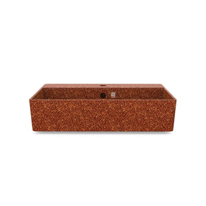 Eco Vessel Sink Cube60 w/ Tap Hole I Washbasin I Clay | SPAFAIR