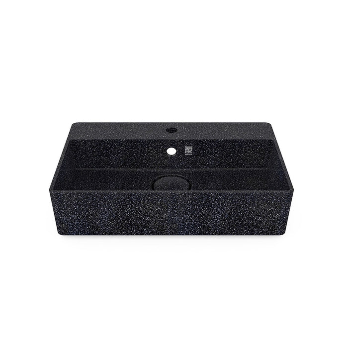 Eco Vessel Sink Wall-Mounted w/ Tap Hole Cube60 I Washbasin I Char | SPAFAIR