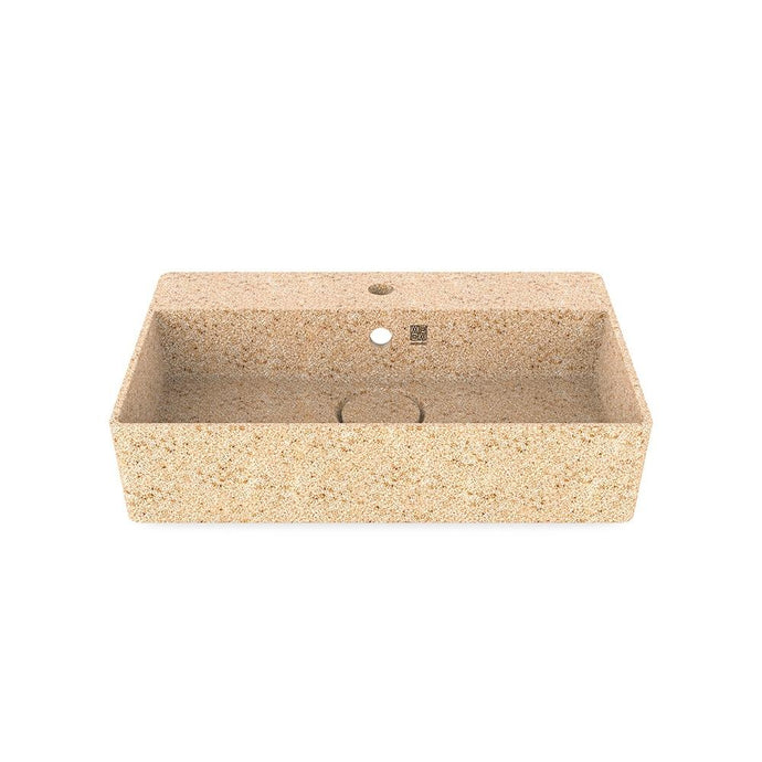 Eco Vessel Sink Wall-Mounted w/ Tap Hole Cube60 I Washbasin I Natural | Wood 5mm I SPAFAIR