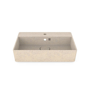 Eco Vessel Sink Wall-Mounted w/ Tap Hole Cube60 I Washbasin I Polar | SPAFAIR