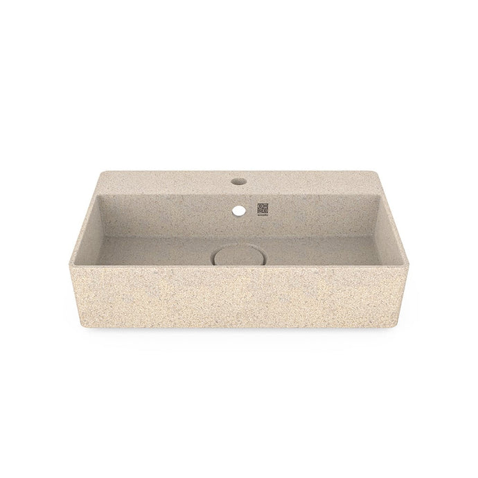 Eco Vessel Sink Wall-Mounted w/ Tap Hole Cube60 I Washbasin I Polar | SPAFAIR
