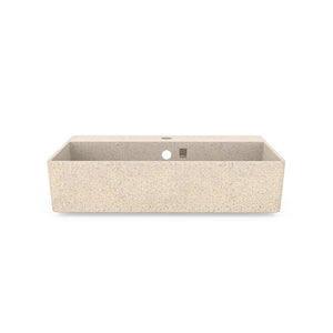 Eco Vessel Sink Wall-Mounted w/ Tap Hole Cube60 I Washbasin I Polar | SPAFAIR