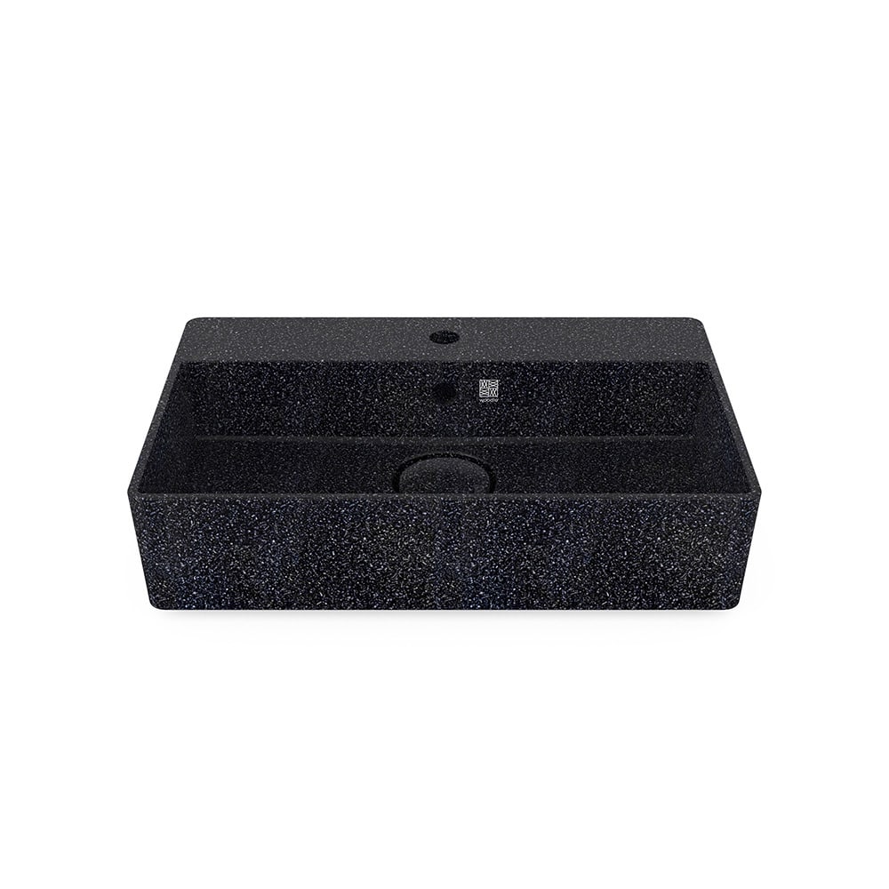 Eco Vessel Sink Cube60 w/ Tap Hole I Washbasin I Char | SPAFAIR
