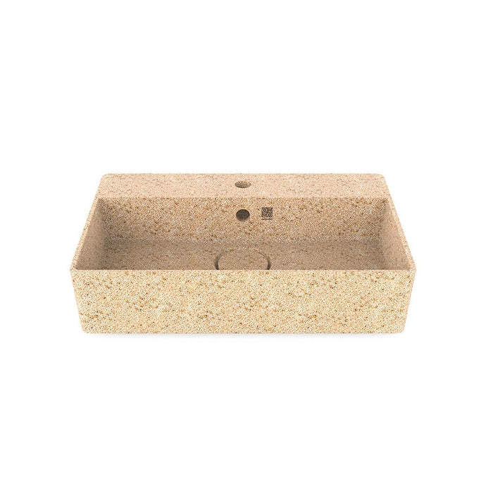 Eco Vessel Sink Cube60 w/ Tap Hole I Washbasin I Natural | Wood 5mm I SPAFAIR