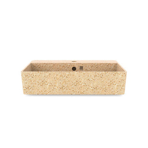 Eco Vessel Sink Cube60 w/ Tap Hole I Washbasin I Natural | Wood 5mm I SPAFAIR